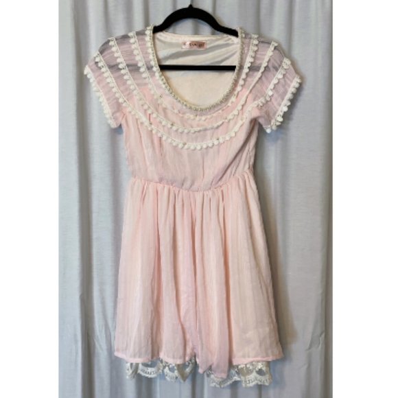 3/$20 - Pink Lace Kawaii Top - Lolita Gyaru Japanese - Cottagecore J-Fashion - Picture 2 of 4